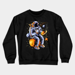 astronaut fishing Crewneck Sweatshirt